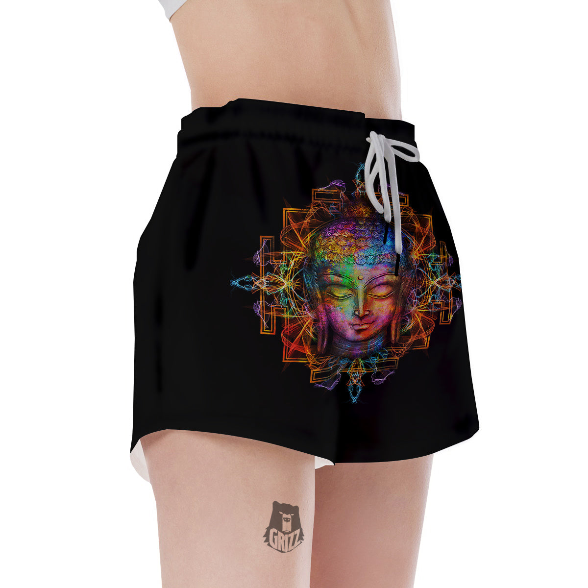 Buddha Colorful Print Women's Shorts-grizzshop