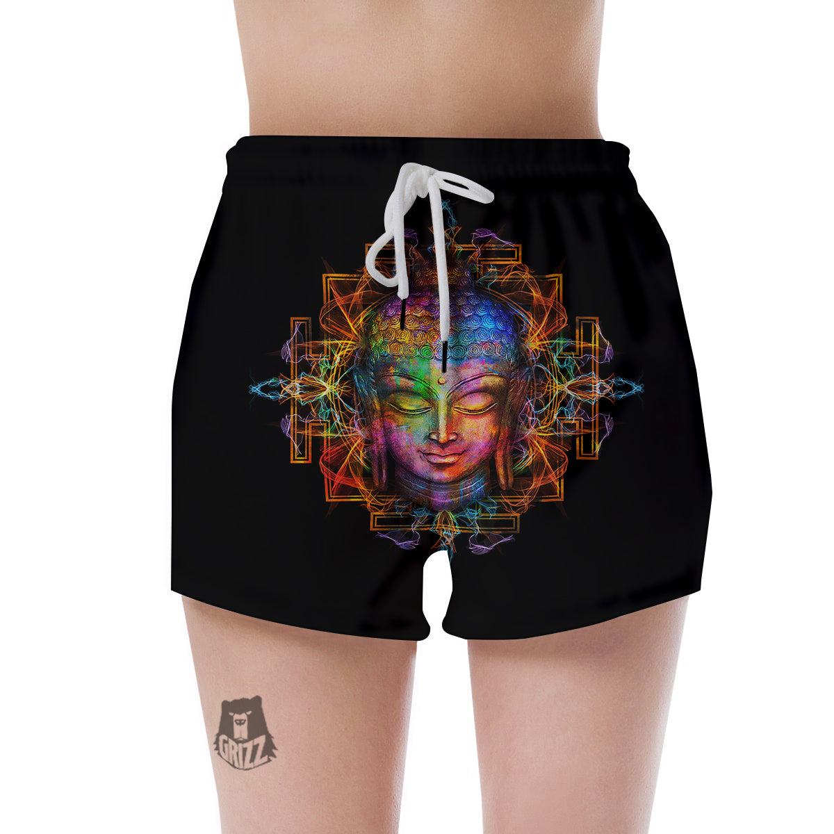 Buddha Colorful Print Women's Shorts-grizzshop