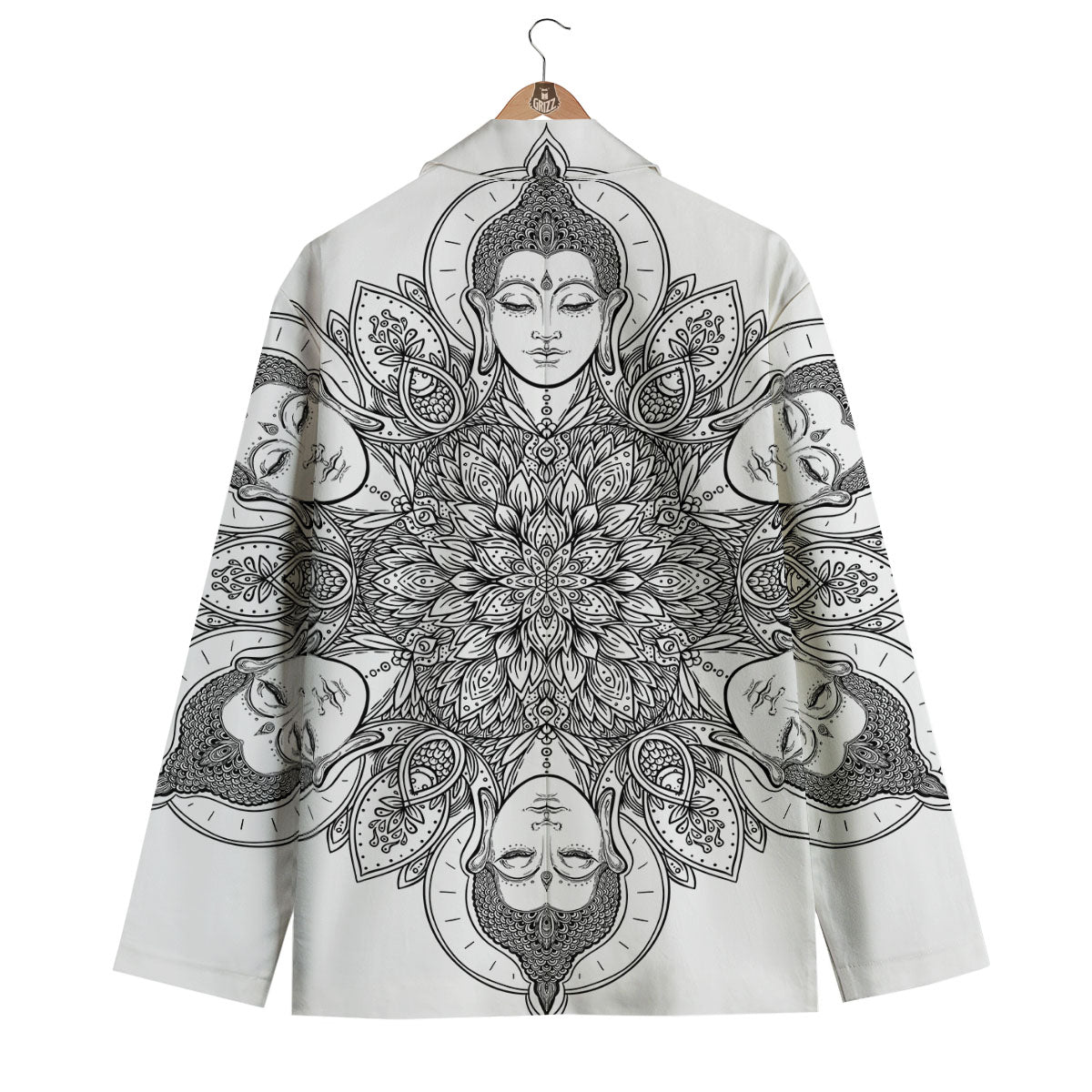 Buddha Face Ornate Mandala Print Men's Blazer-grizzshop
