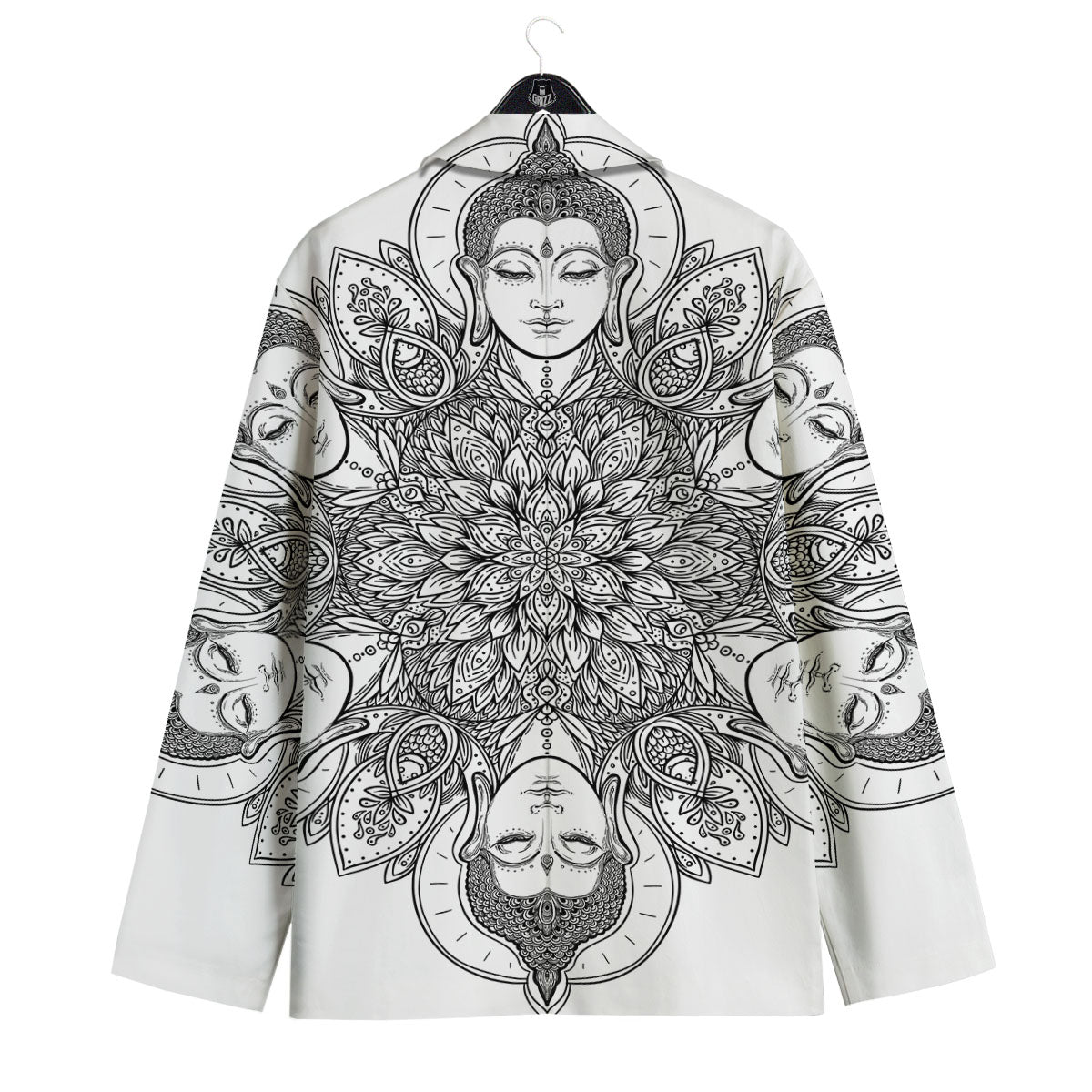 Buddha Face Ornate Mandala Print Men's Sport Coat-grizzshop