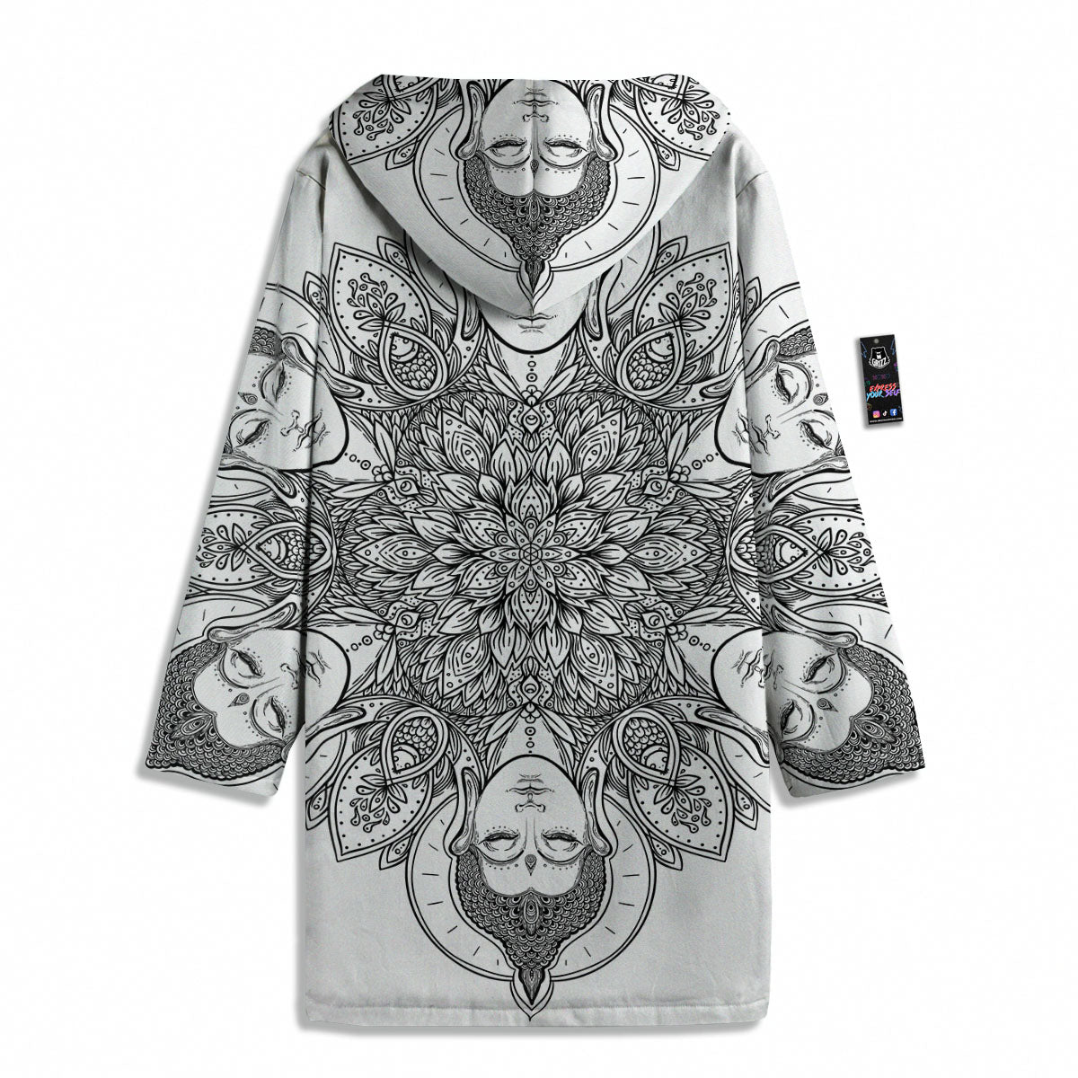Buddha Face Ornate Mandala Print Men's Windbreaker Jacket-grizzshop