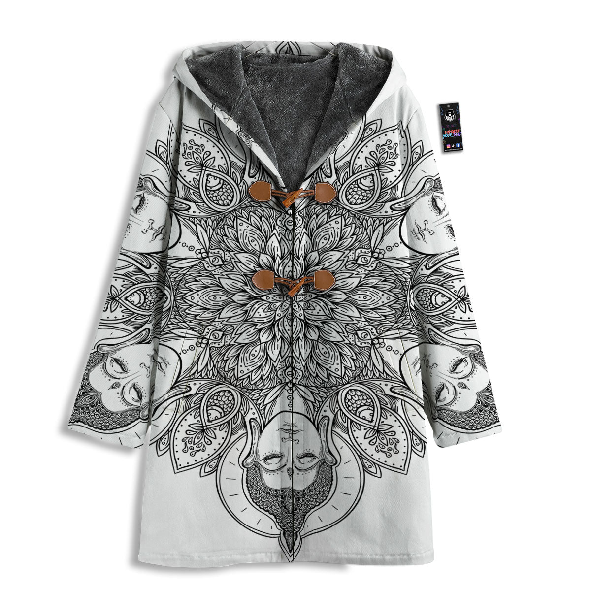 Buddha Face Ornate Mandala Print Men's Windbreaker Jacket-grizzshop