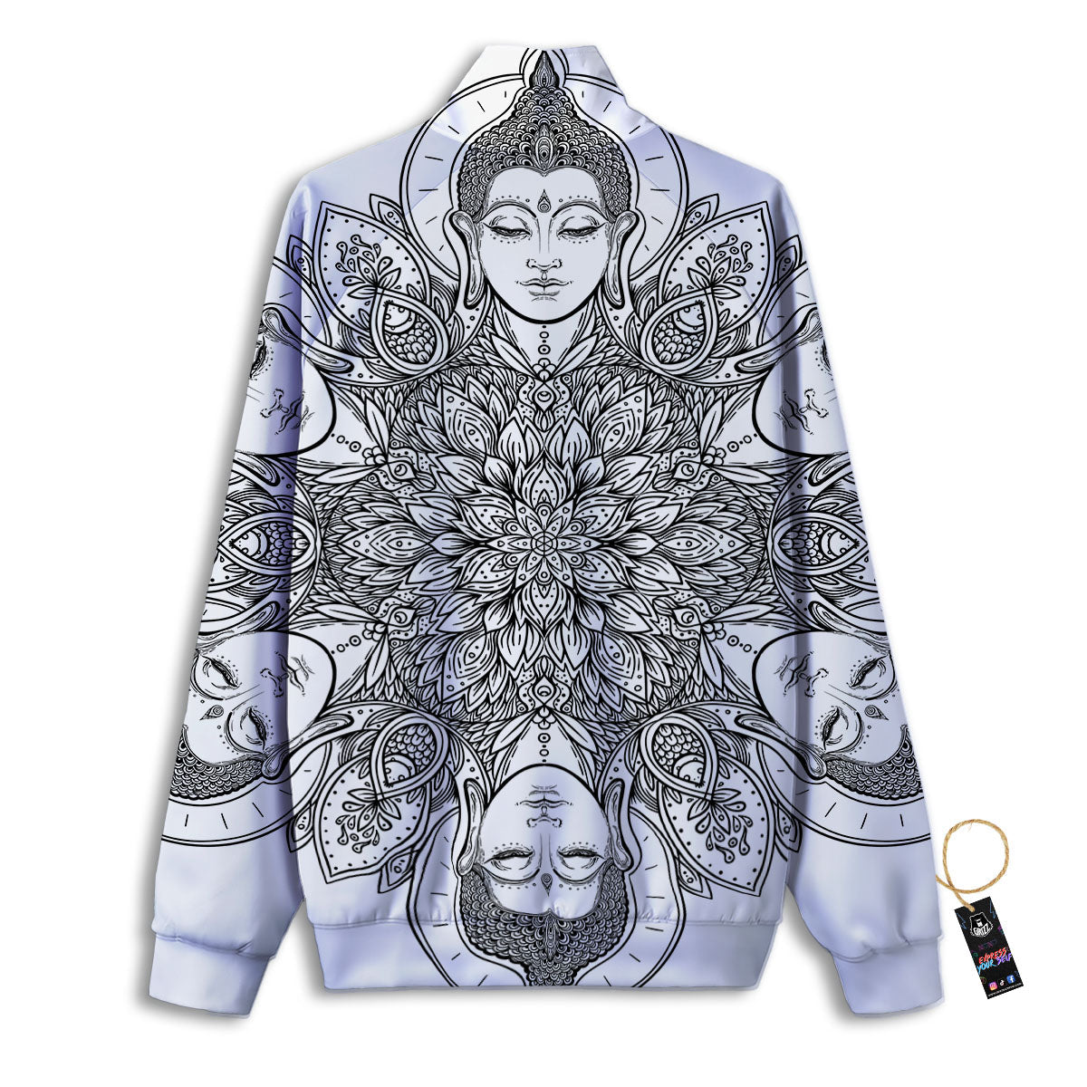Buddha Face Ornate Mandala Print Track Jacket-grizzshop