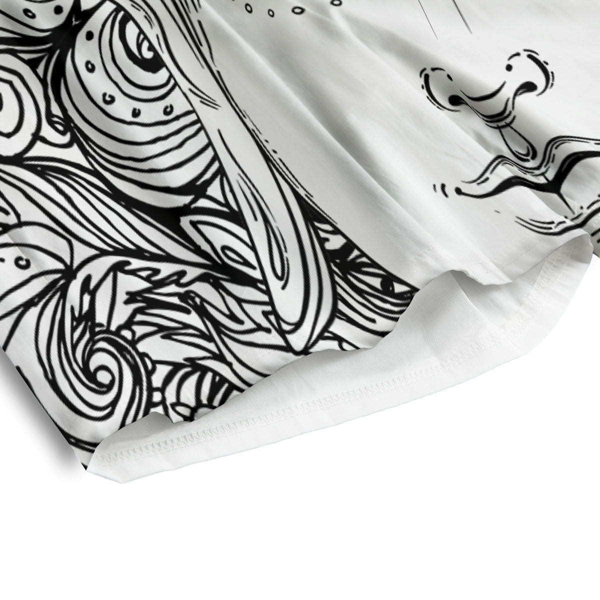 Buddha Mandala Spiritual Black White Print Men's Athletic Shorts