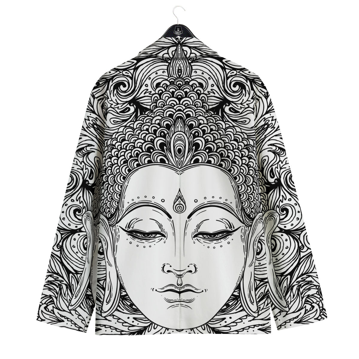 Buddha Mandala Spiritual Black White Print Men's Sport Coat-grizzshop