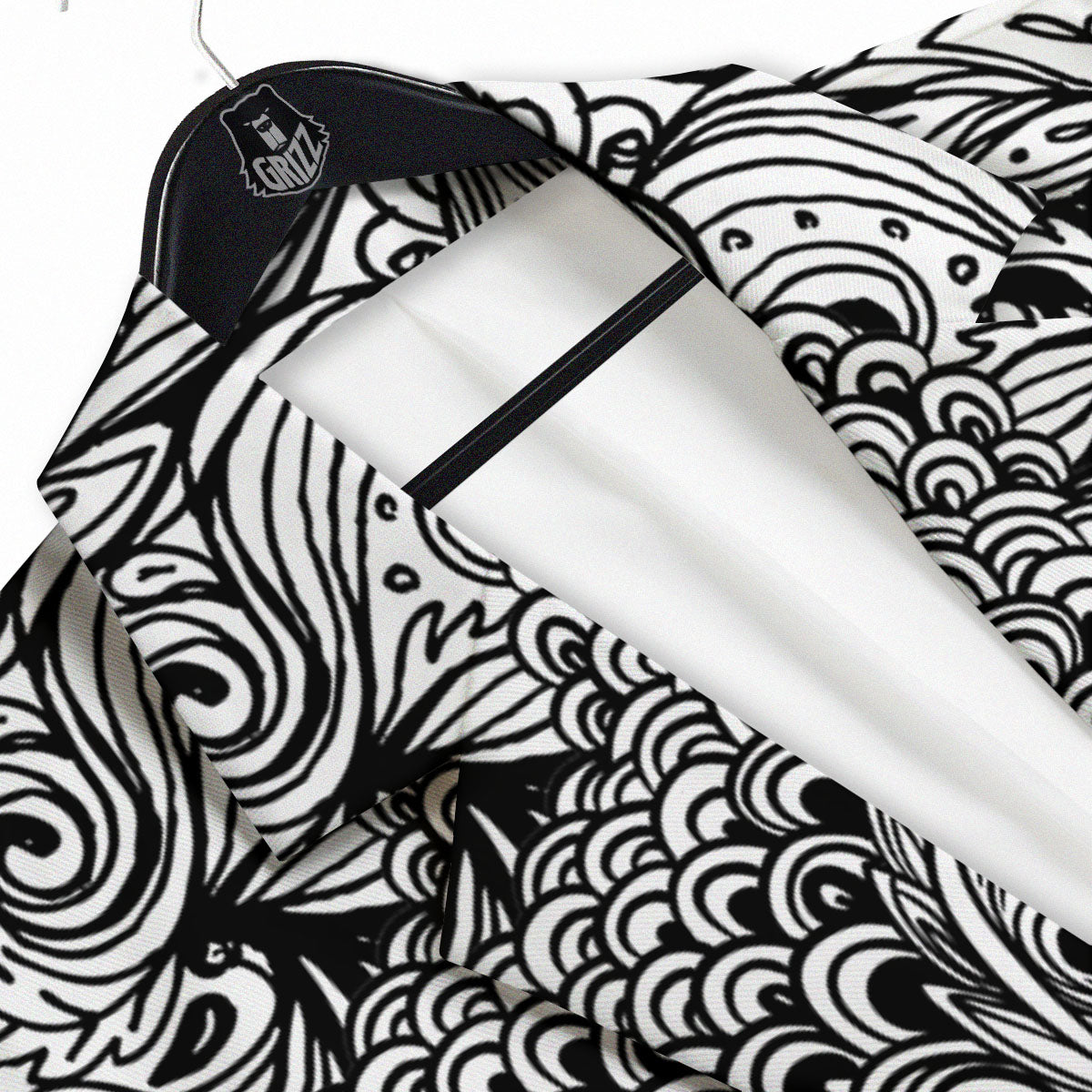 Buddha Mandala Spiritual Black White Print Men's Sport Coat-grizzshop