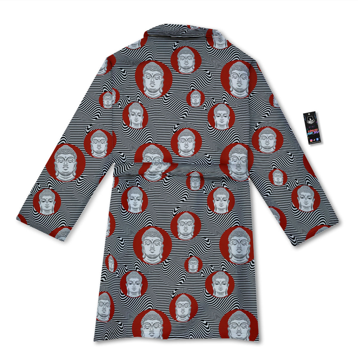Buddha Print Pattern Bathrobe-grizzshop