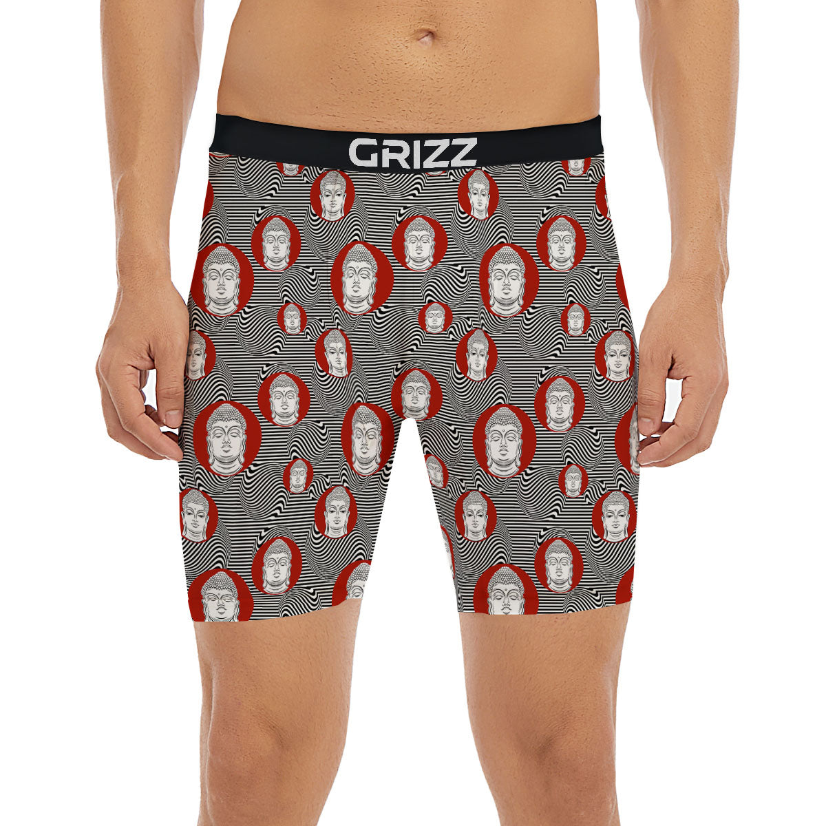 Buddha Print Pattern Boxer Briefs-grizzshop
