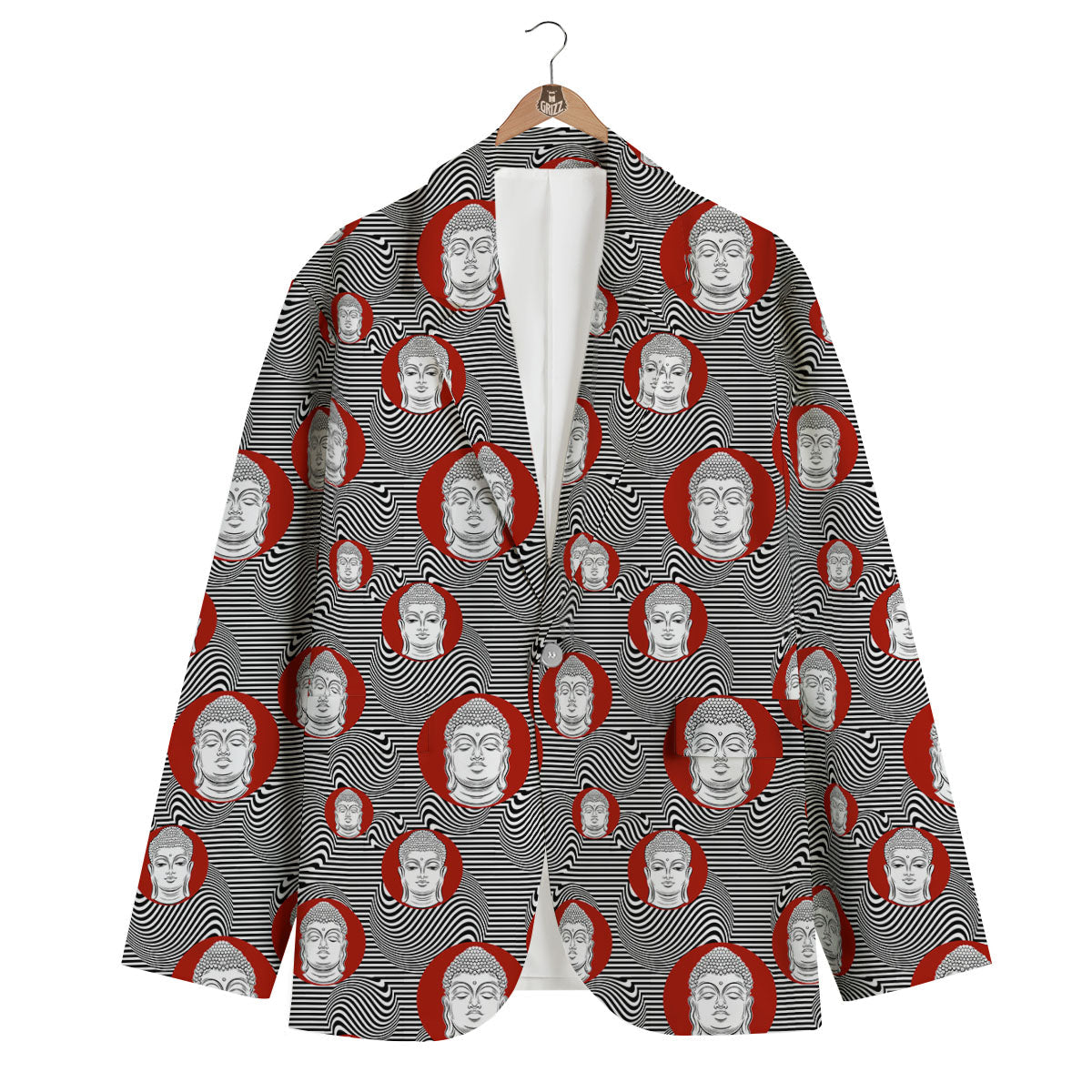 Buddha Print Pattern Men's Blazer-grizzshop