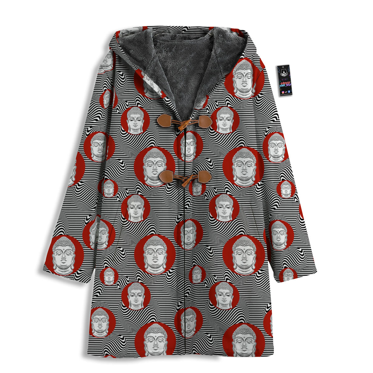 Buddha Print Pattern Men's Windbreaker Jacket-grizzshop