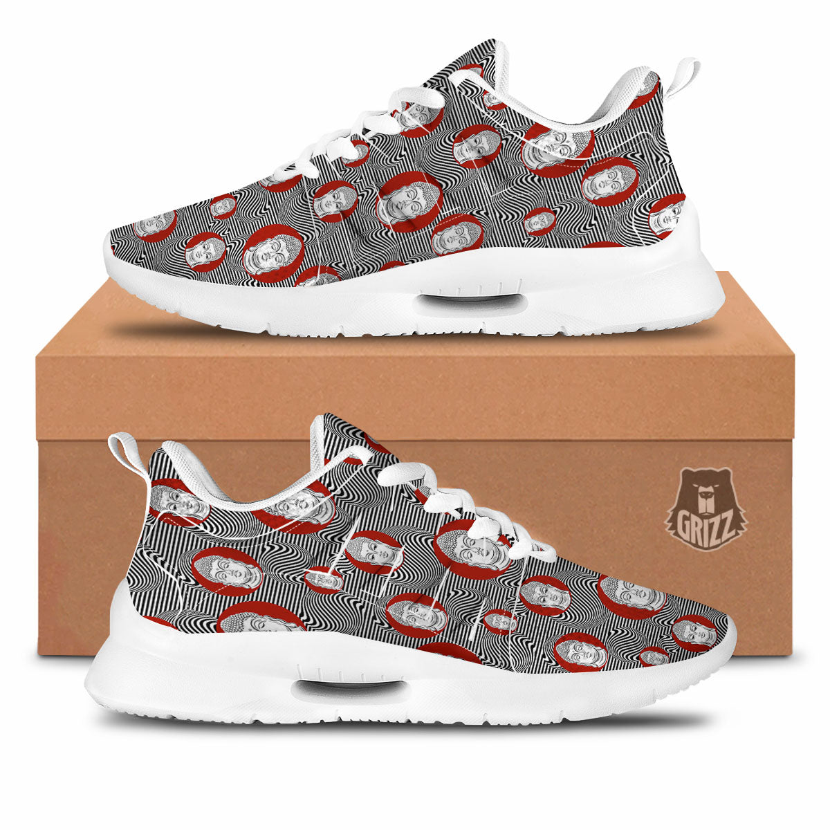 Buddha Print Pattern Tennis Shoes-grizzshop