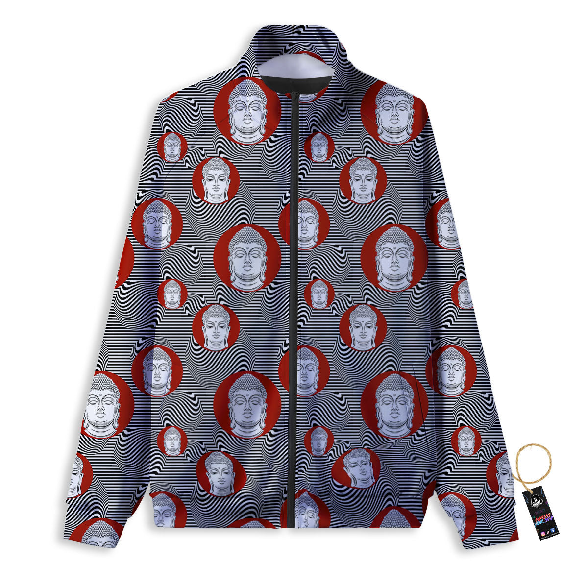 Buddha Print Pattern Track Jacket-grizzshop