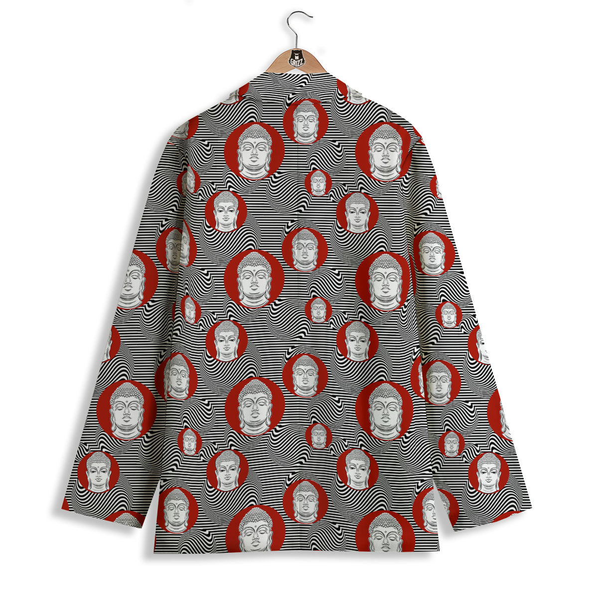 Buddha Print Pattern Women's Blazer-grizzshop