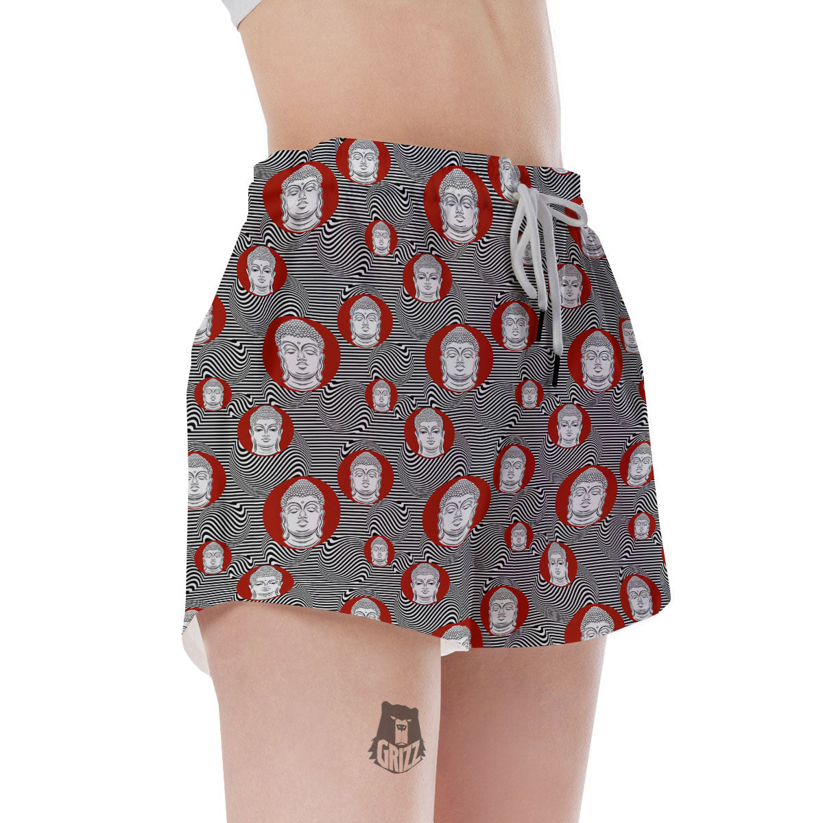 Buddha Print Pattern Women's Shorts-grizzshop