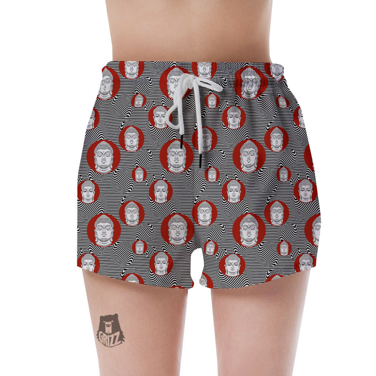 Buddha Print Pattern Women's Shorts-grizzshop
