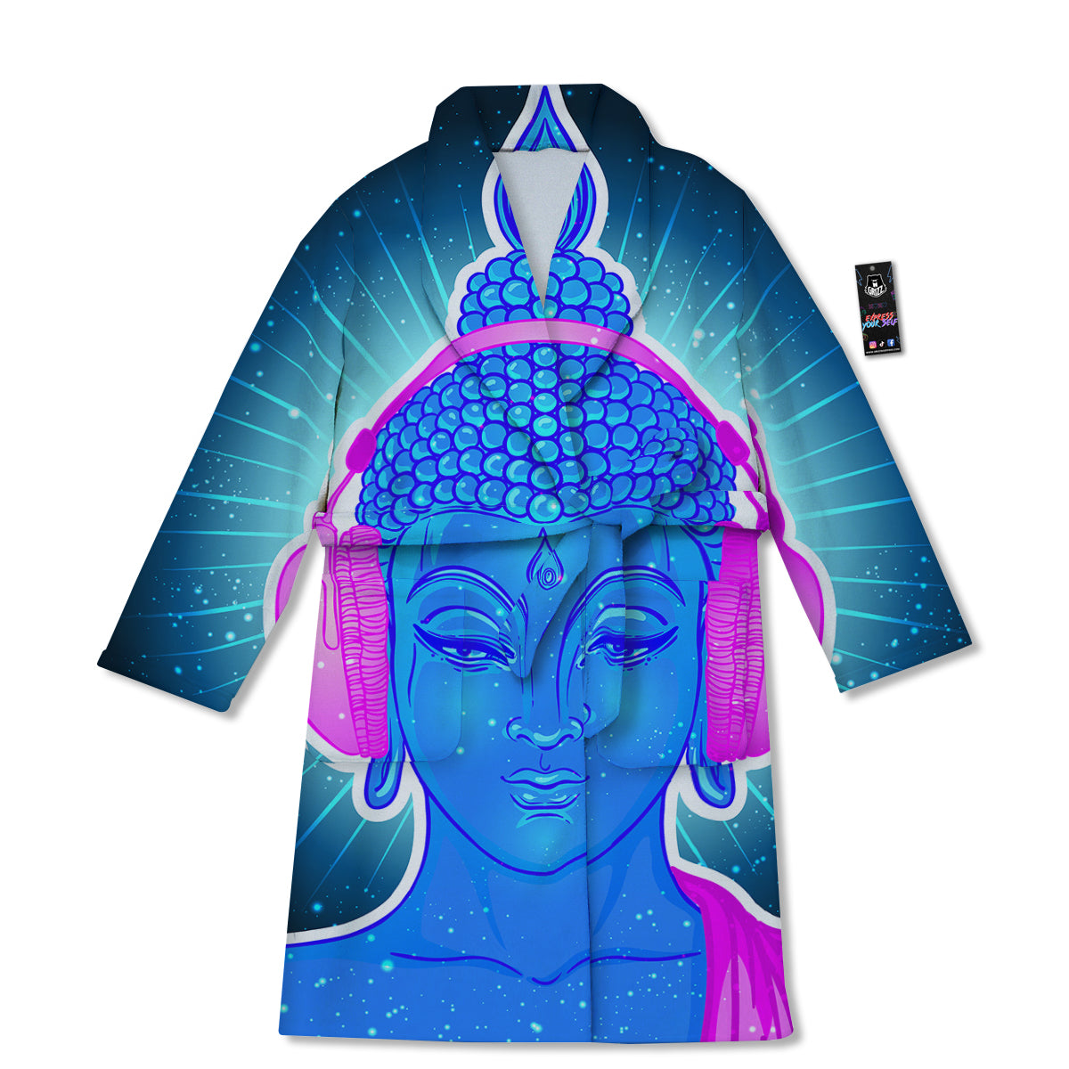 Buddha Psychedelic Print Bathrobe-grizzshop