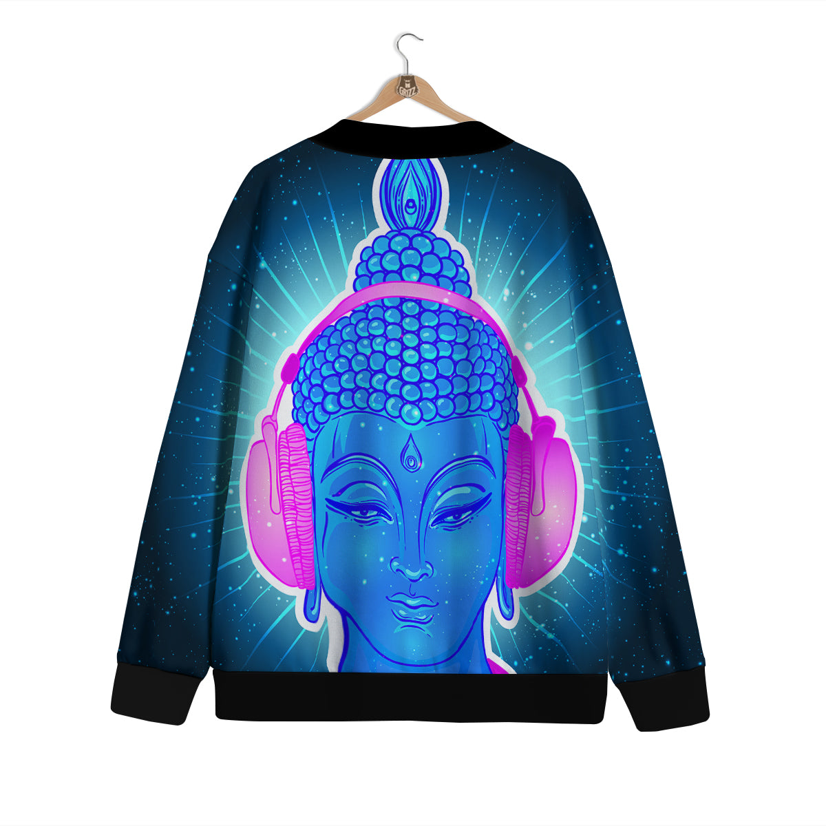 Buddha Psychedelic Print Cardigan-grizzshop