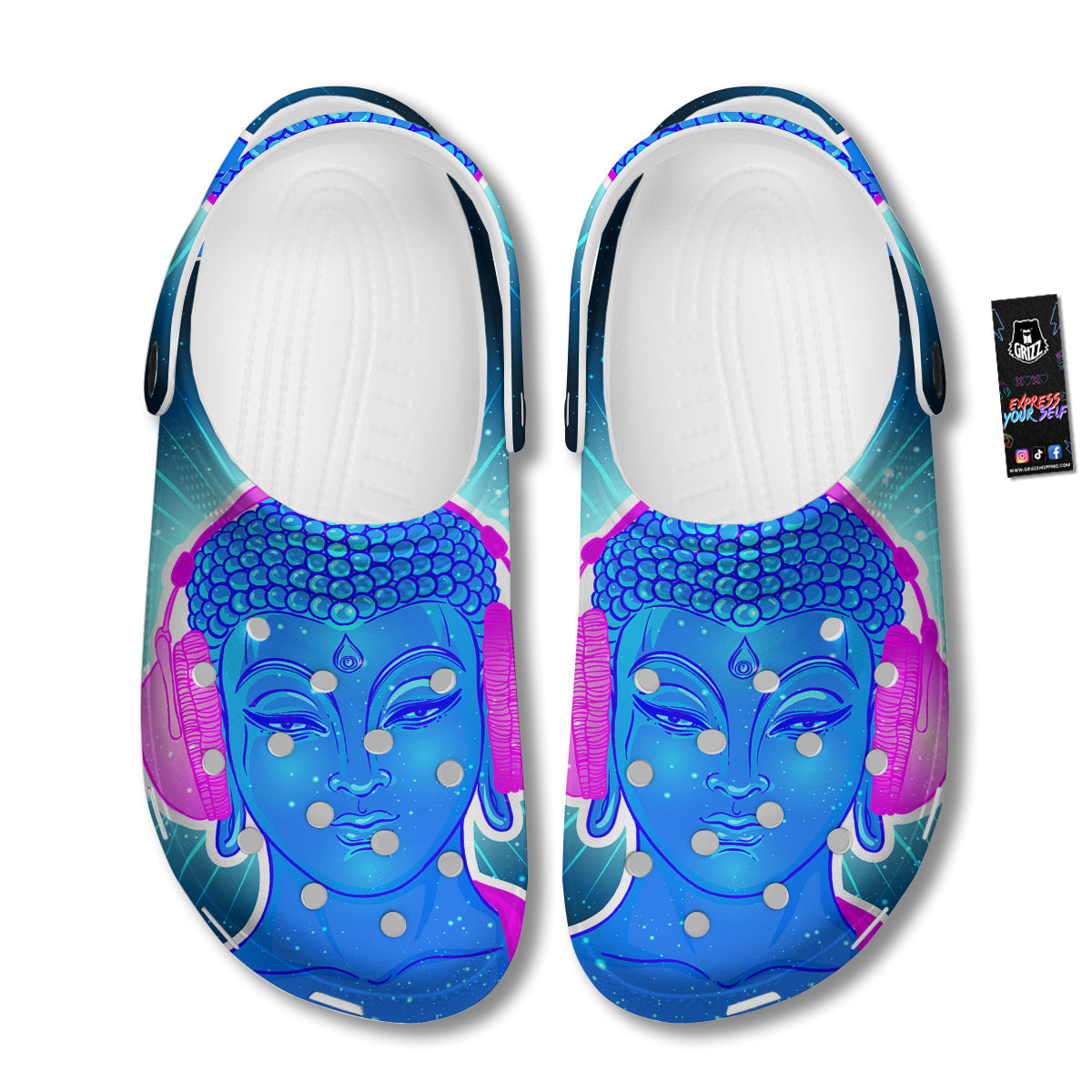 Buddha Psychedelic Print Clog-grizzshop