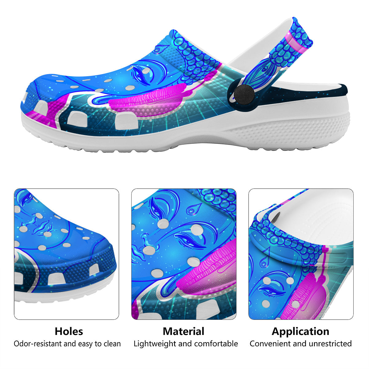 Buddha Psychedelic Print Clog-grizzshop