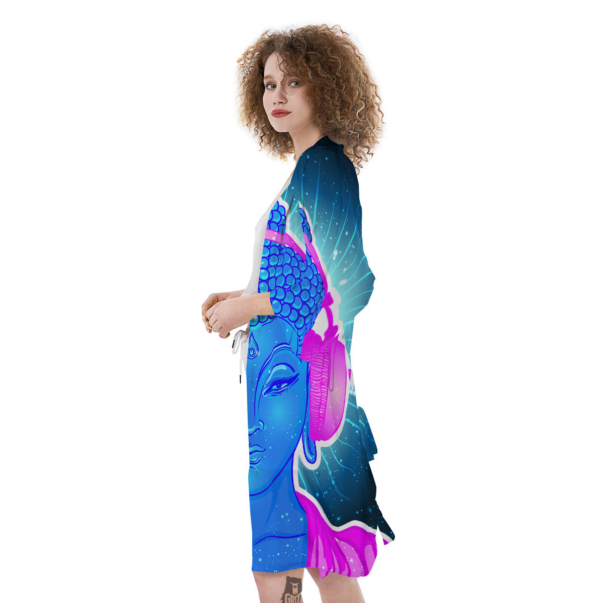Buddha Psychedelic Print Kimono-grizzshop