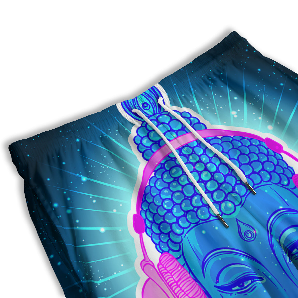 Buddha Psychedelic Print Men's Athletic Shorts