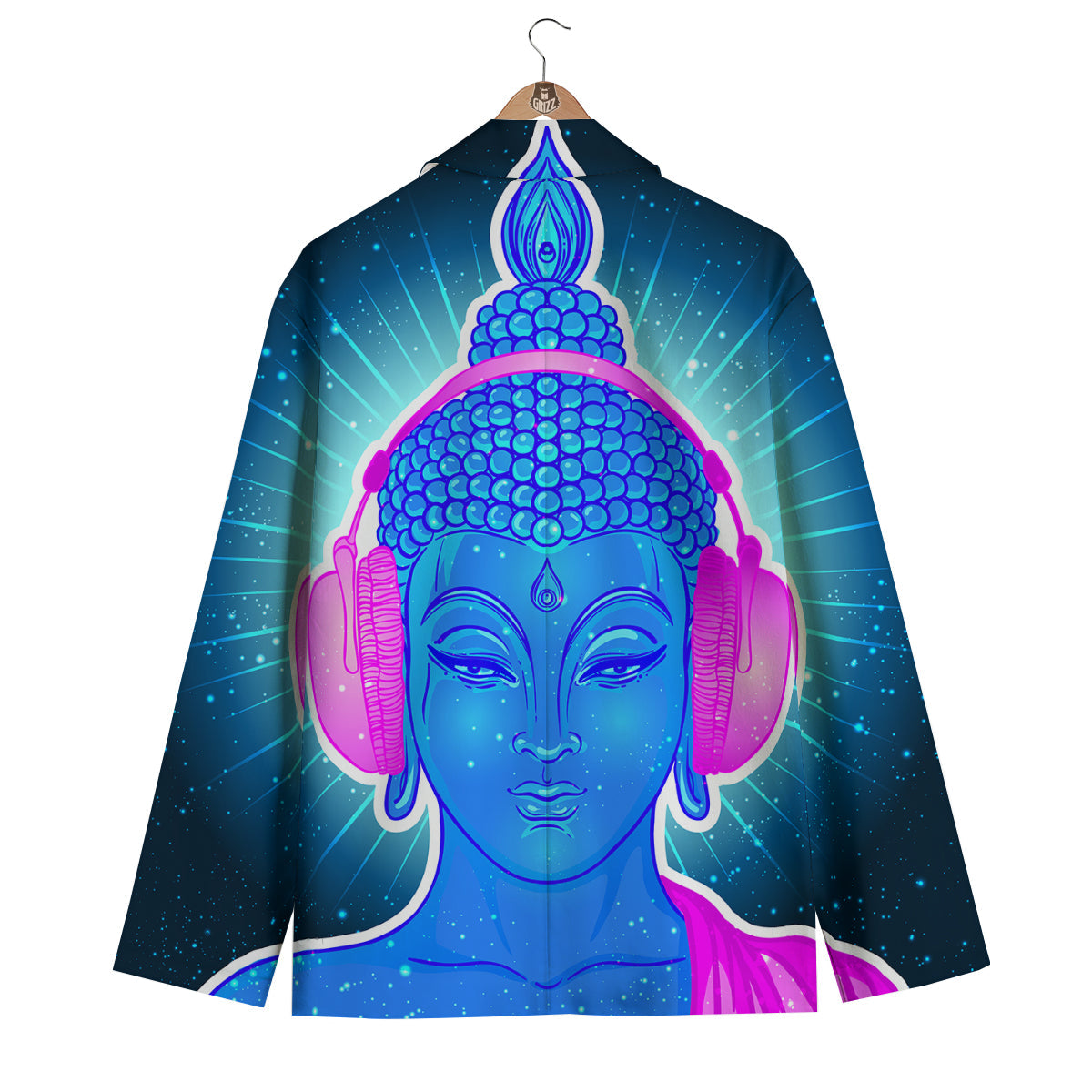 Buddha Psychedelic Print Men's Blazer-grizzshop