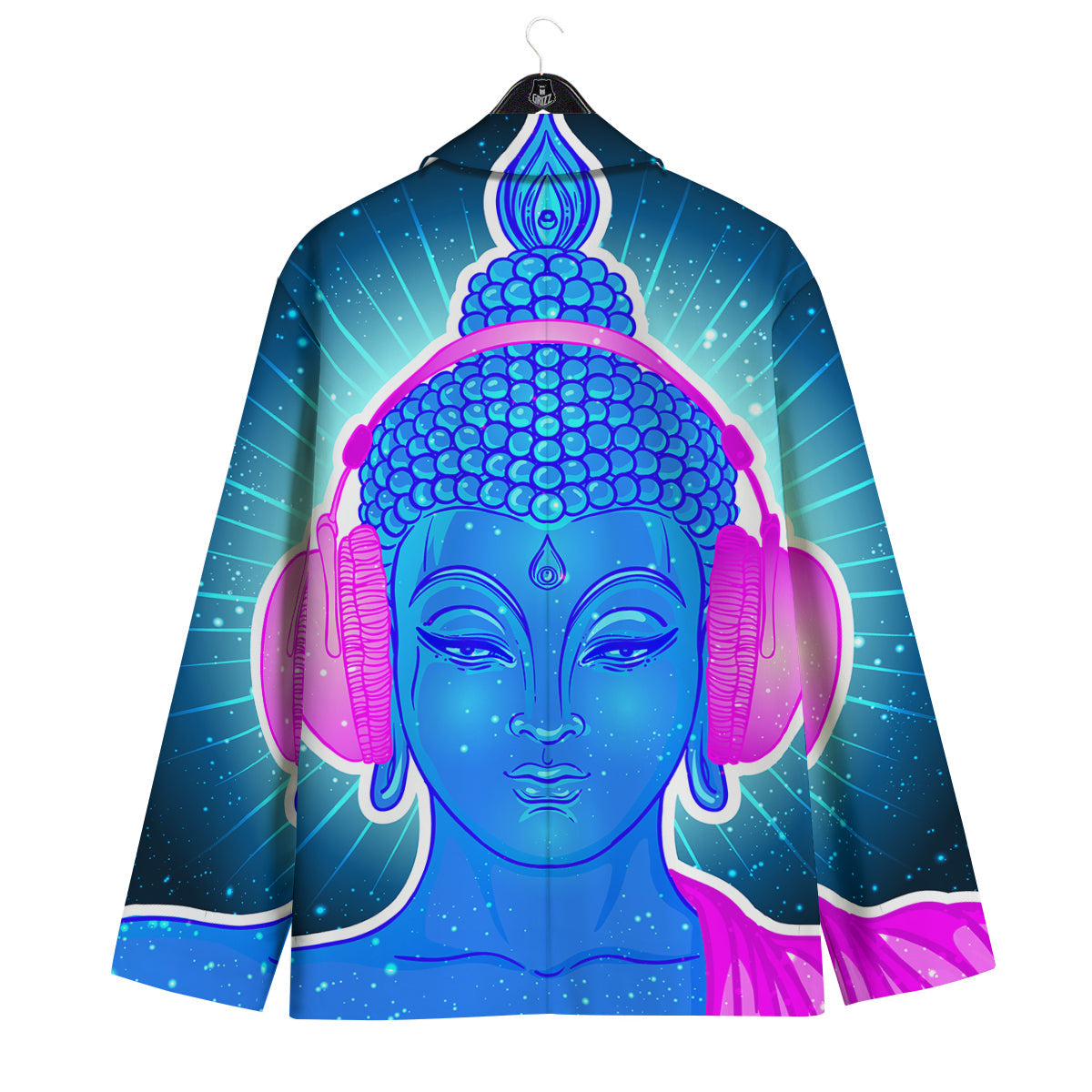Buddha Psychedelic Print Men's Sport Coat-grizzshop