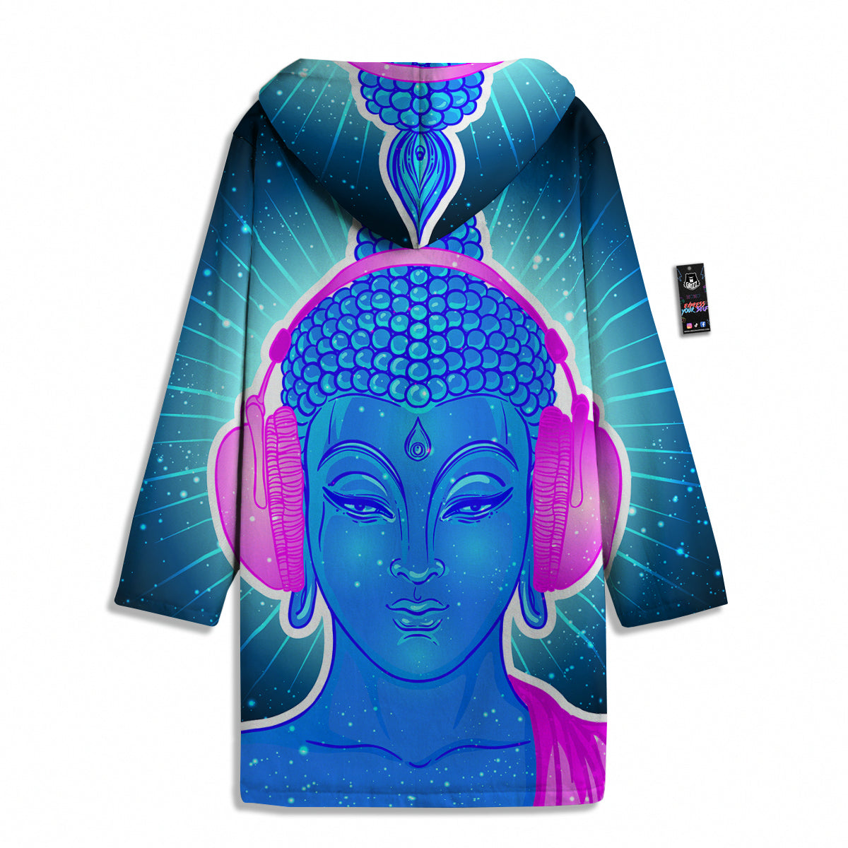 Buddha Psychedelic Print Men's Windbreaker Jacket-grizzshop
