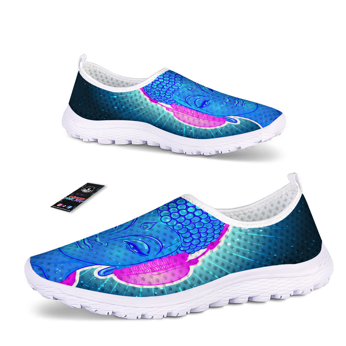Buddha Psychedelic Print Nurse Shoes-grizzshop