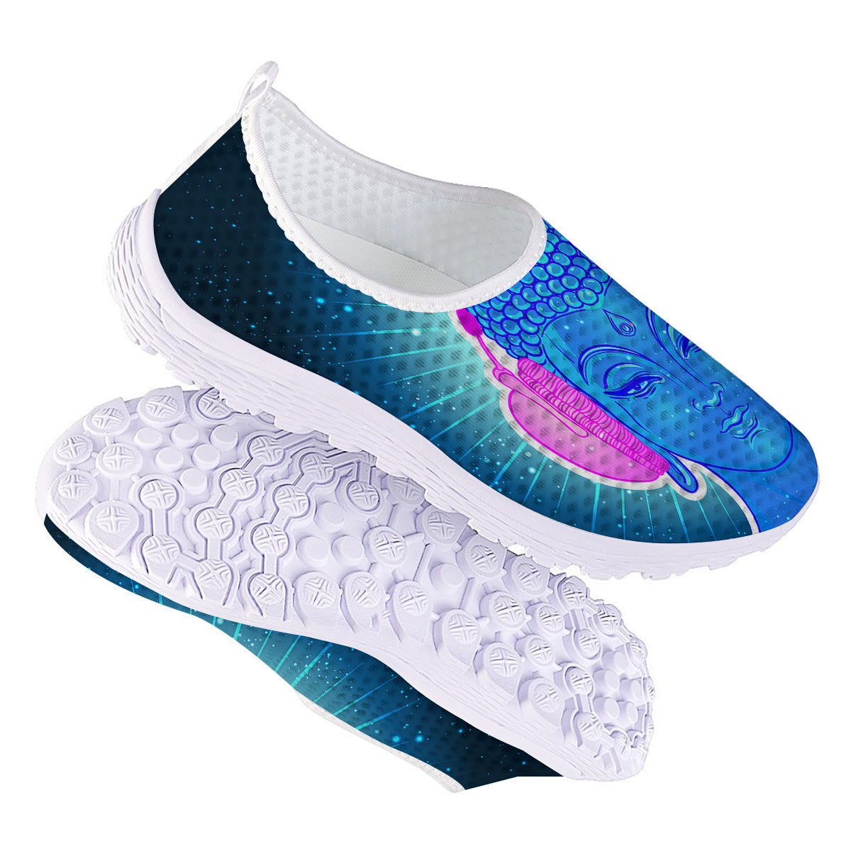 Buddha Psychedelic Print Nurse Shoes-grizzshop