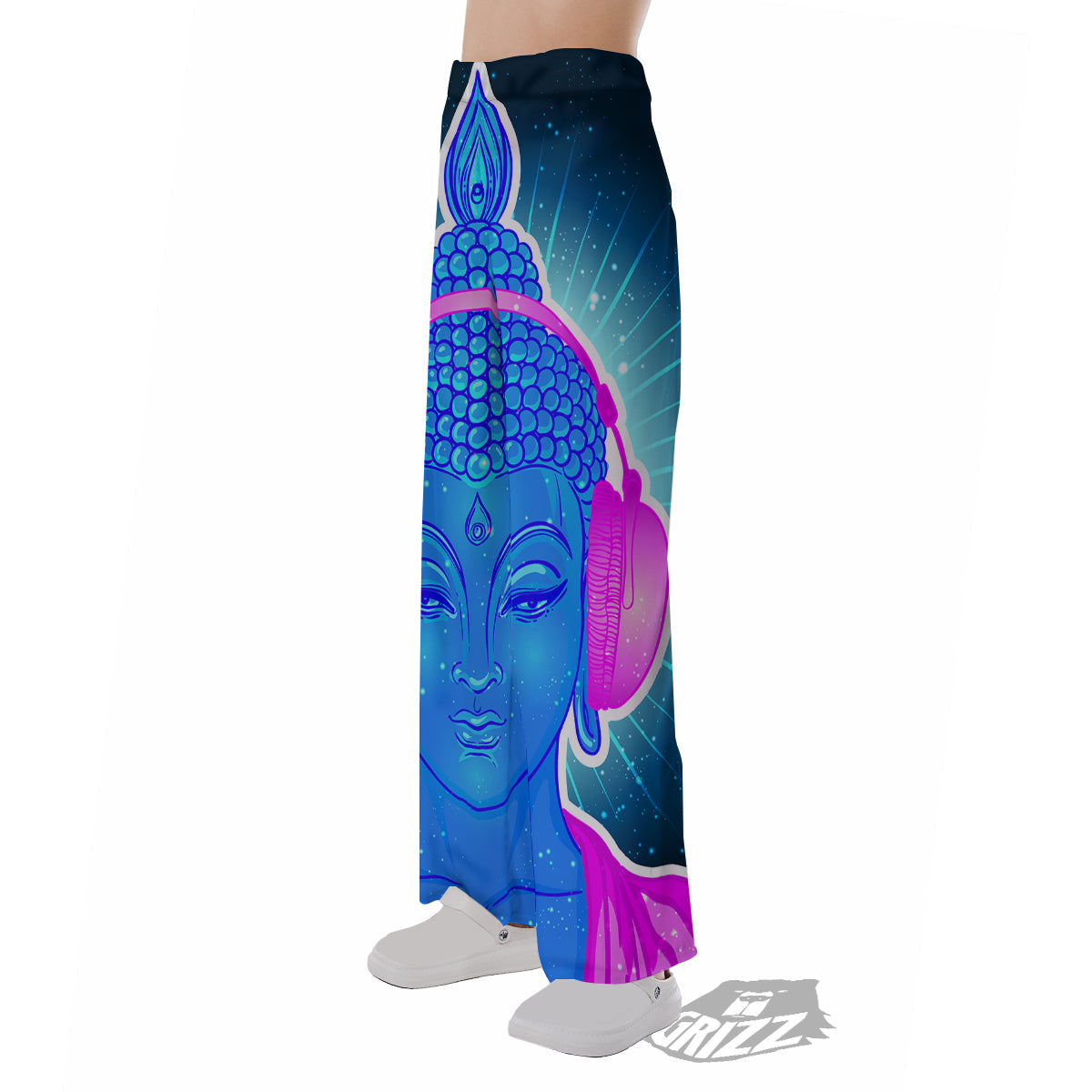 Buddha Psychedelic Print Pajama Pants-grizzshop