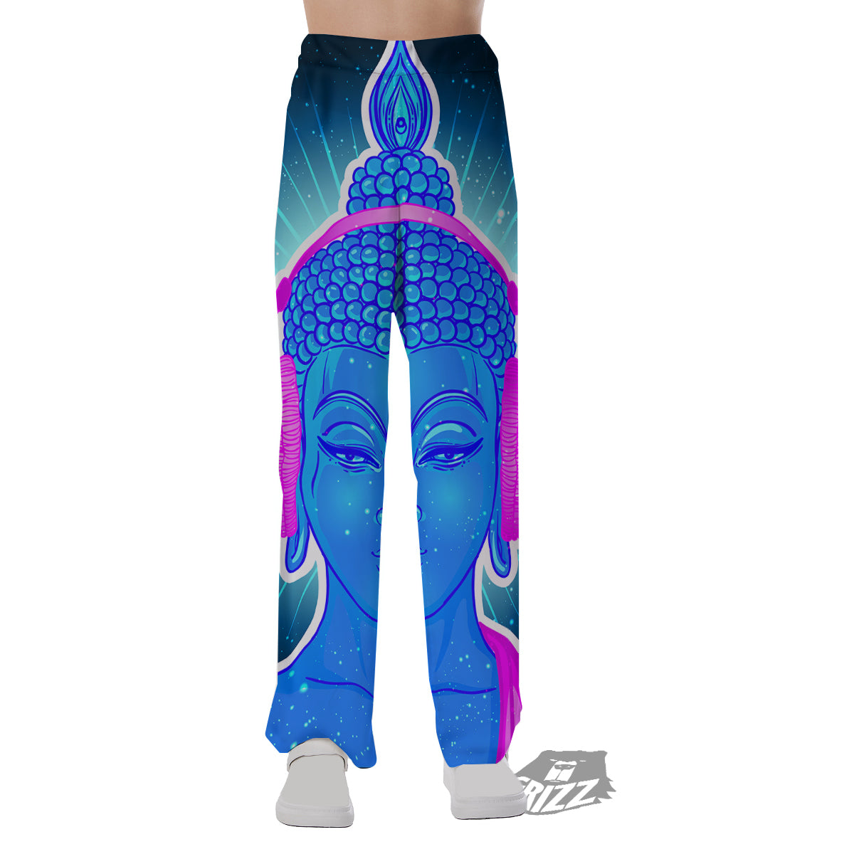Buddha Psychedelic Print Pajama Pants-grizzshop