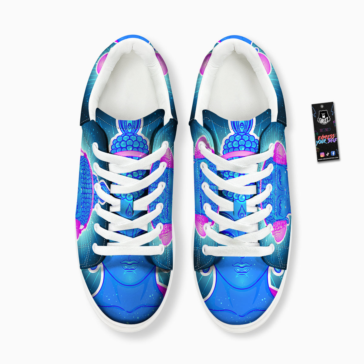 Buddha Psychedelic Print Platform Shoes-grizzshop