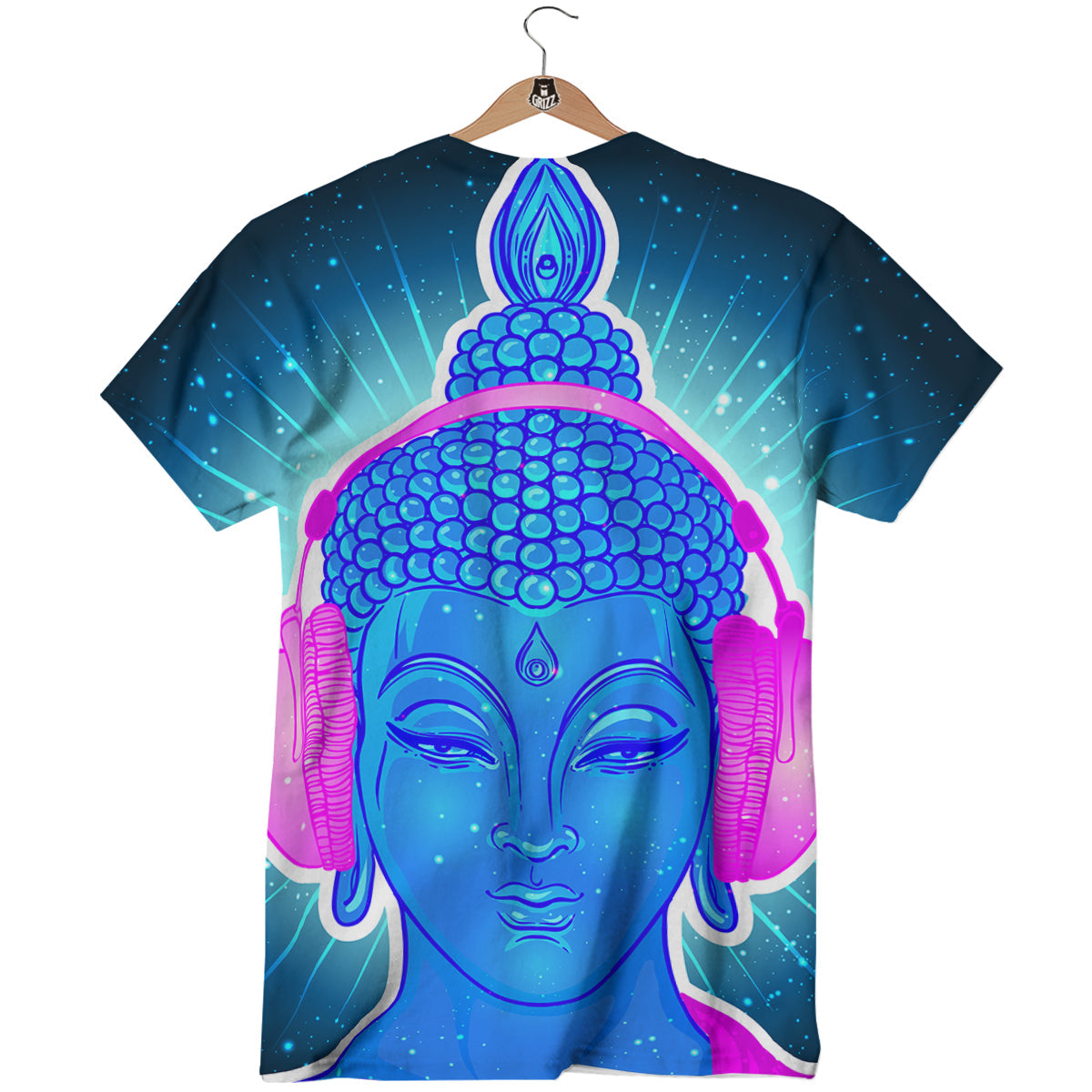 Buddha Psychedelic Print T-Shirt-grizzshop