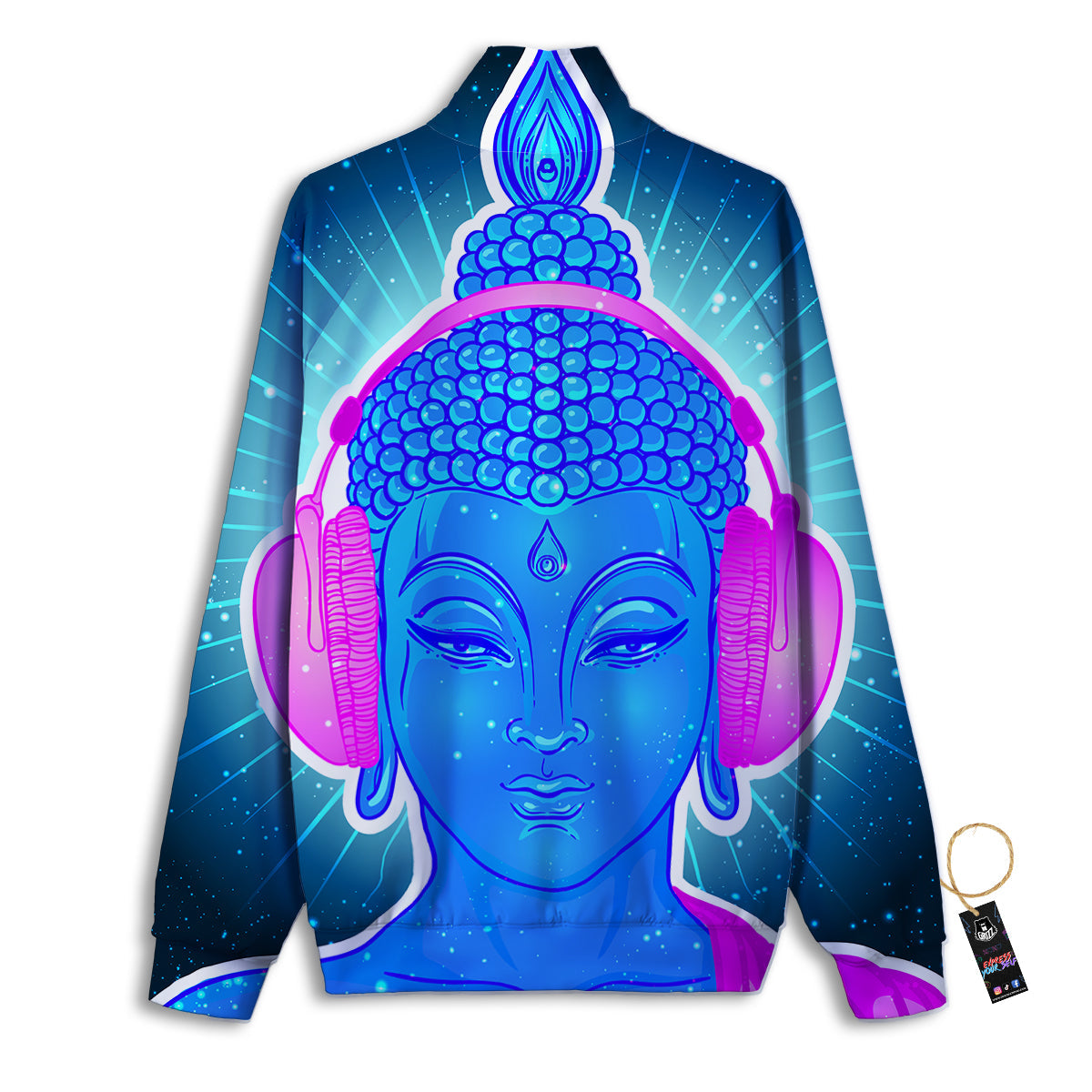 Buddha Psychedelic Print Track Jacket-grizzshop