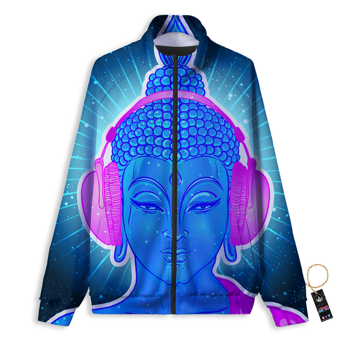 Buddha Psychedelic Print Track Jacket-grizzshop