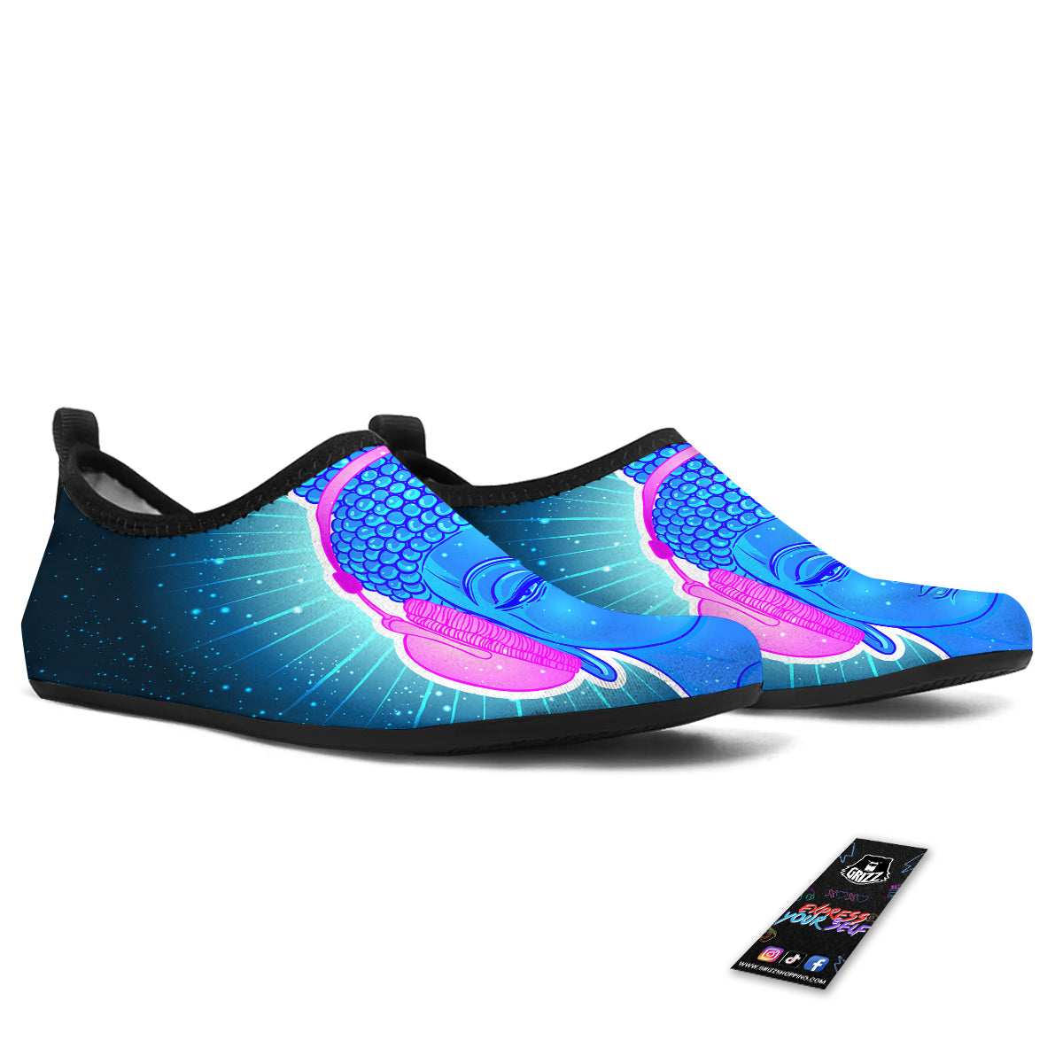 Buddha Psychedelic Print Water Shoes-grizzshop