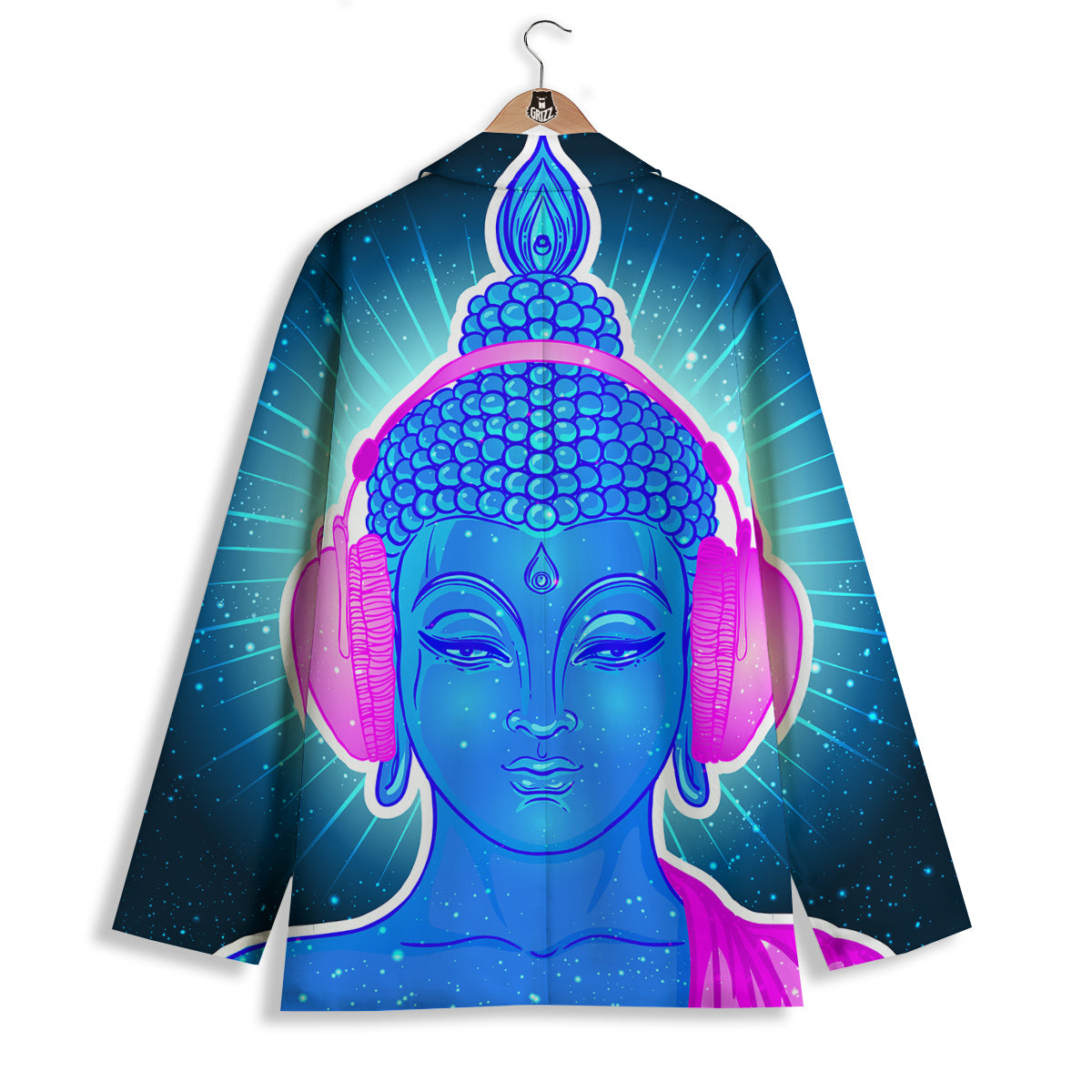 Buddha Psychedelic Print Women's Blazer-grizzshop
