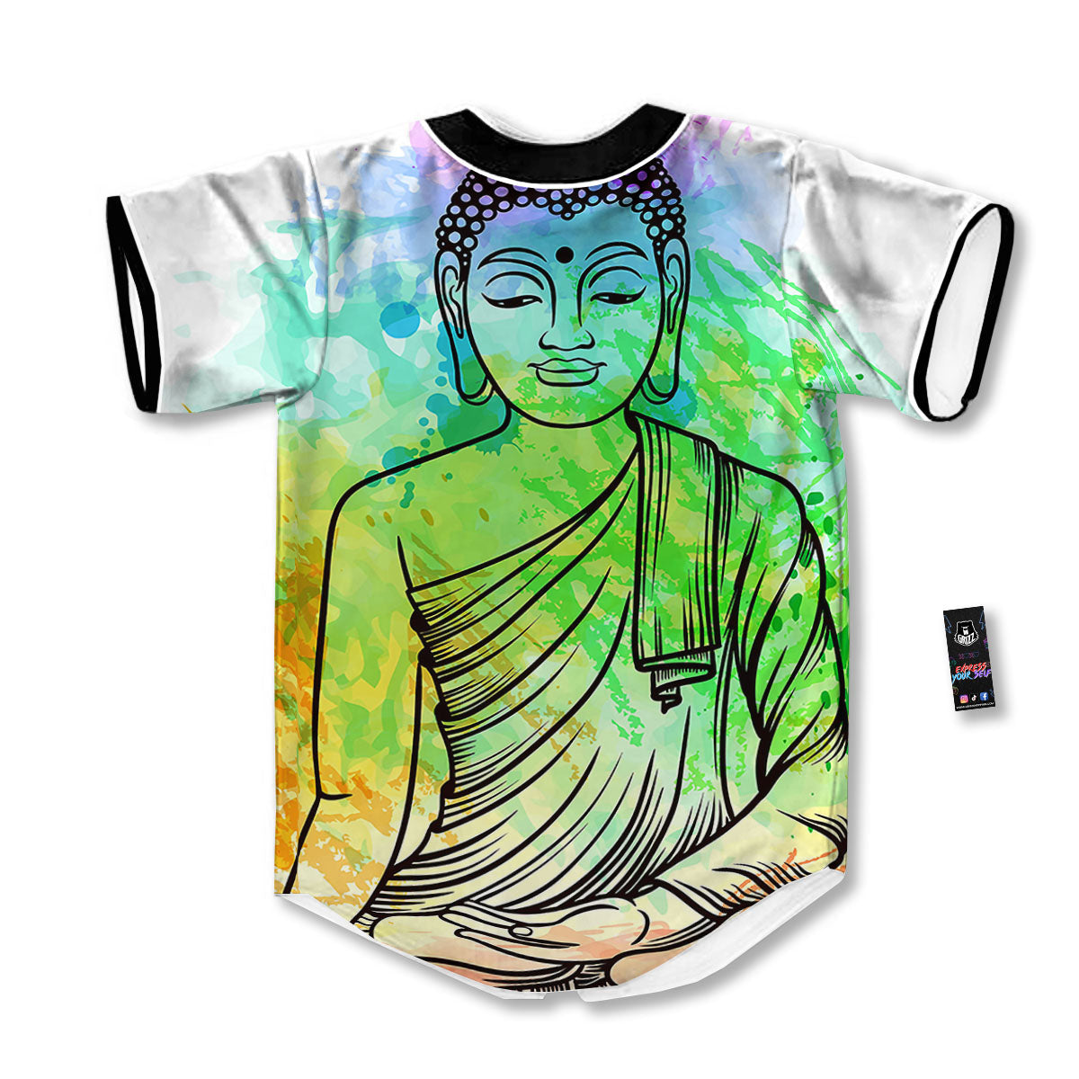 Buddha Reggae Print Baseball Jersey-grizzshop