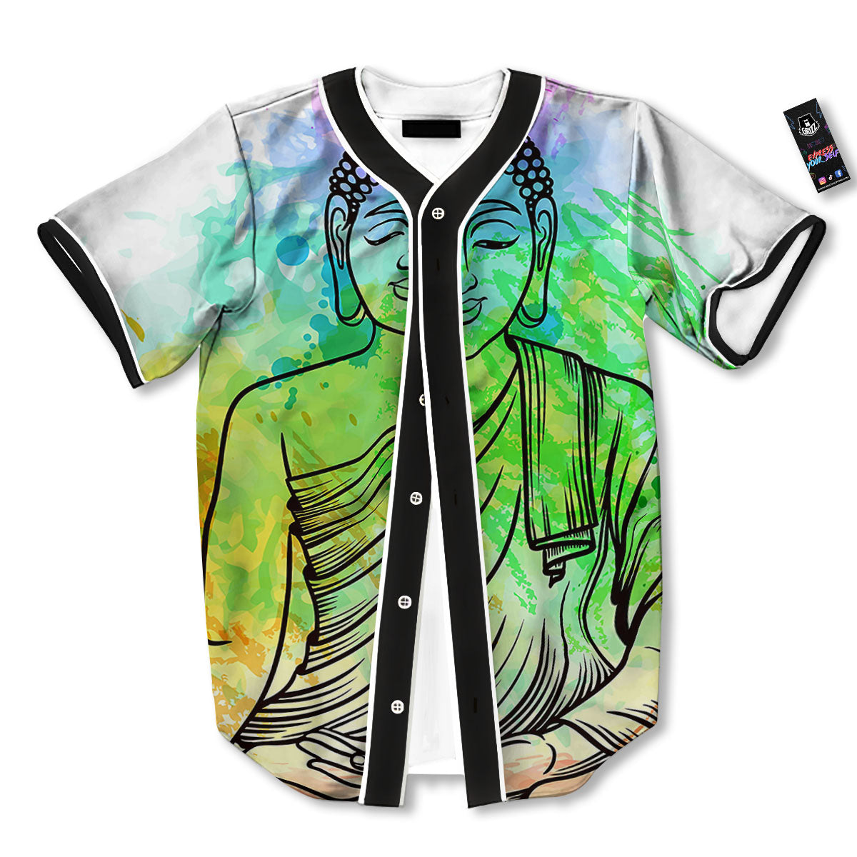 Buddha Reggae Print Baseball Jersey-grizzshop
