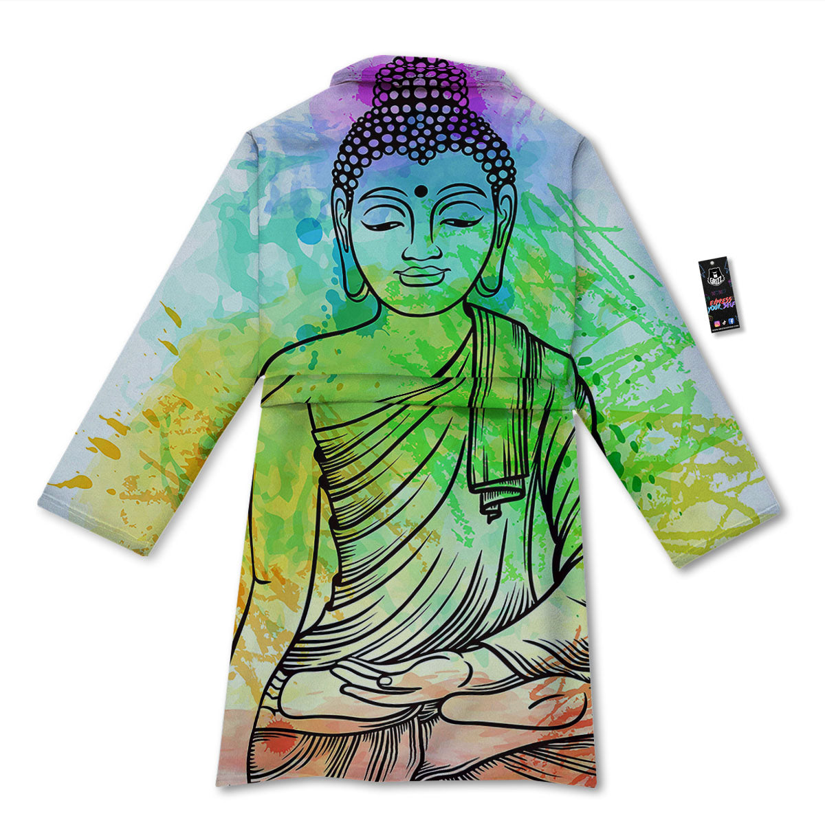 Buddha Reggae Print Bathrobe-grizzshop