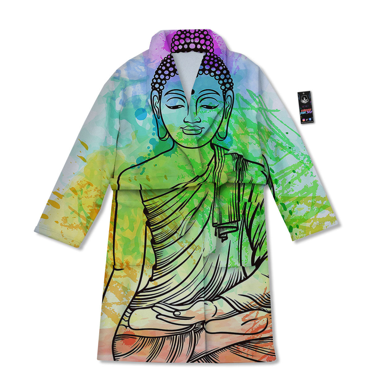 Buddha Reggae Print Bathrobe-grizzshop