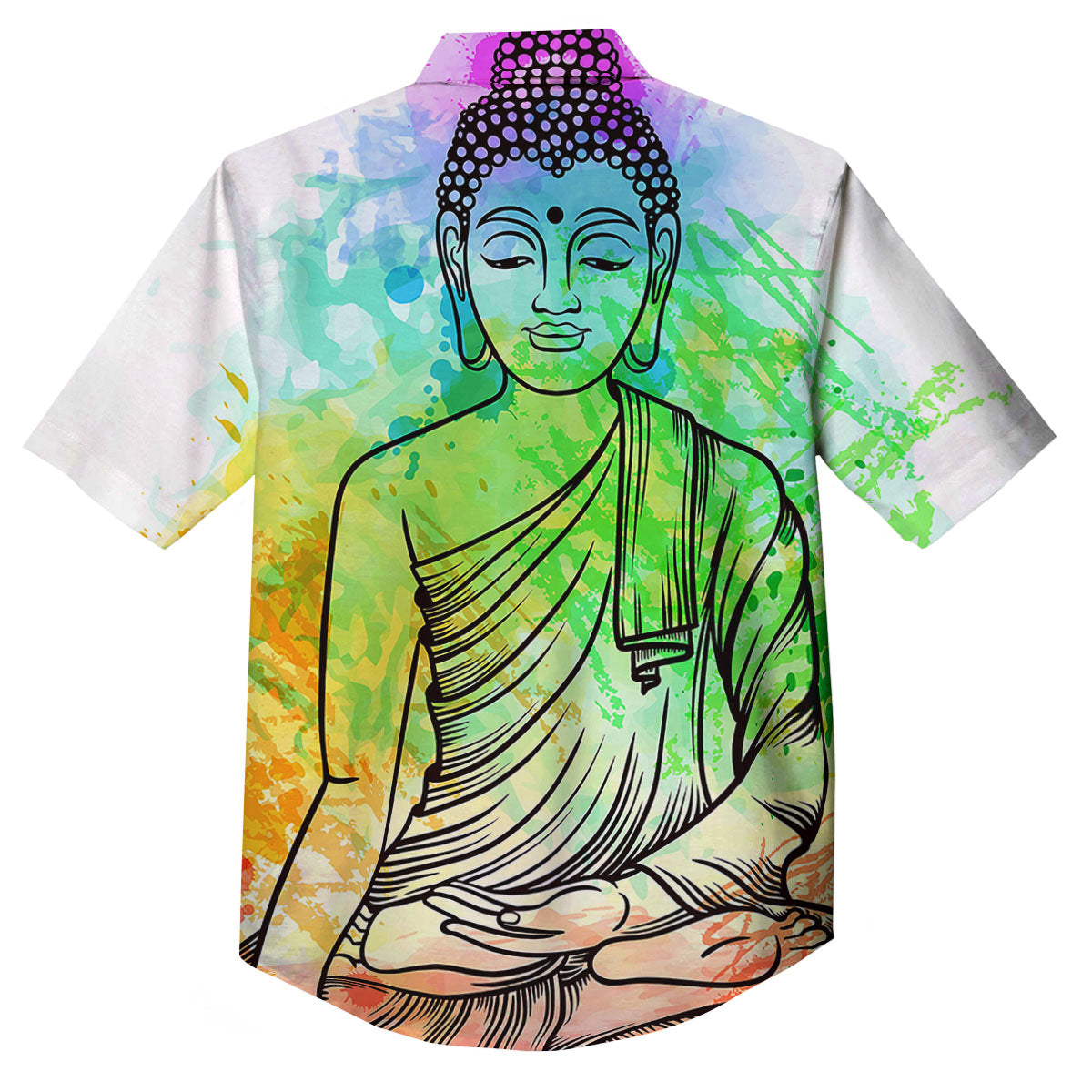 Buddha Reggae Print Button Up Shirt-grizzshop