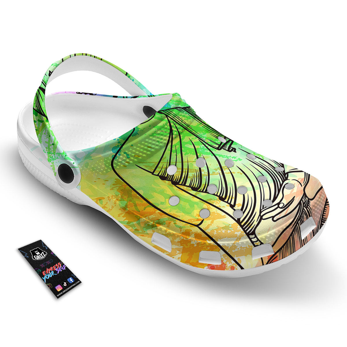 Buddha Reggae Print Clog-grizzshop