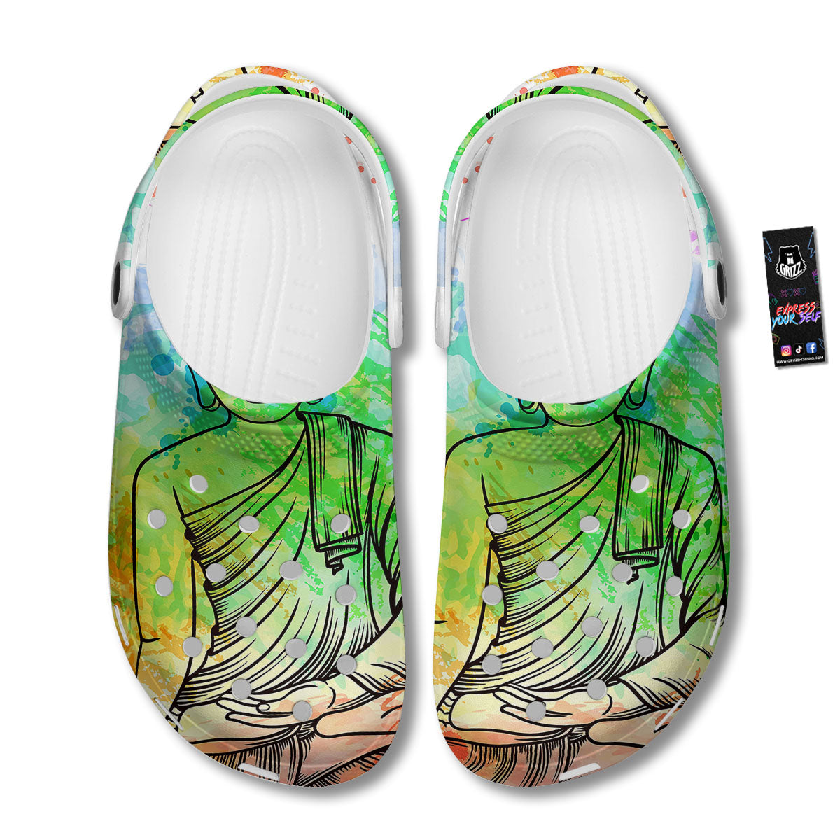 Buddha Reggae Print Clog-grizzshop
