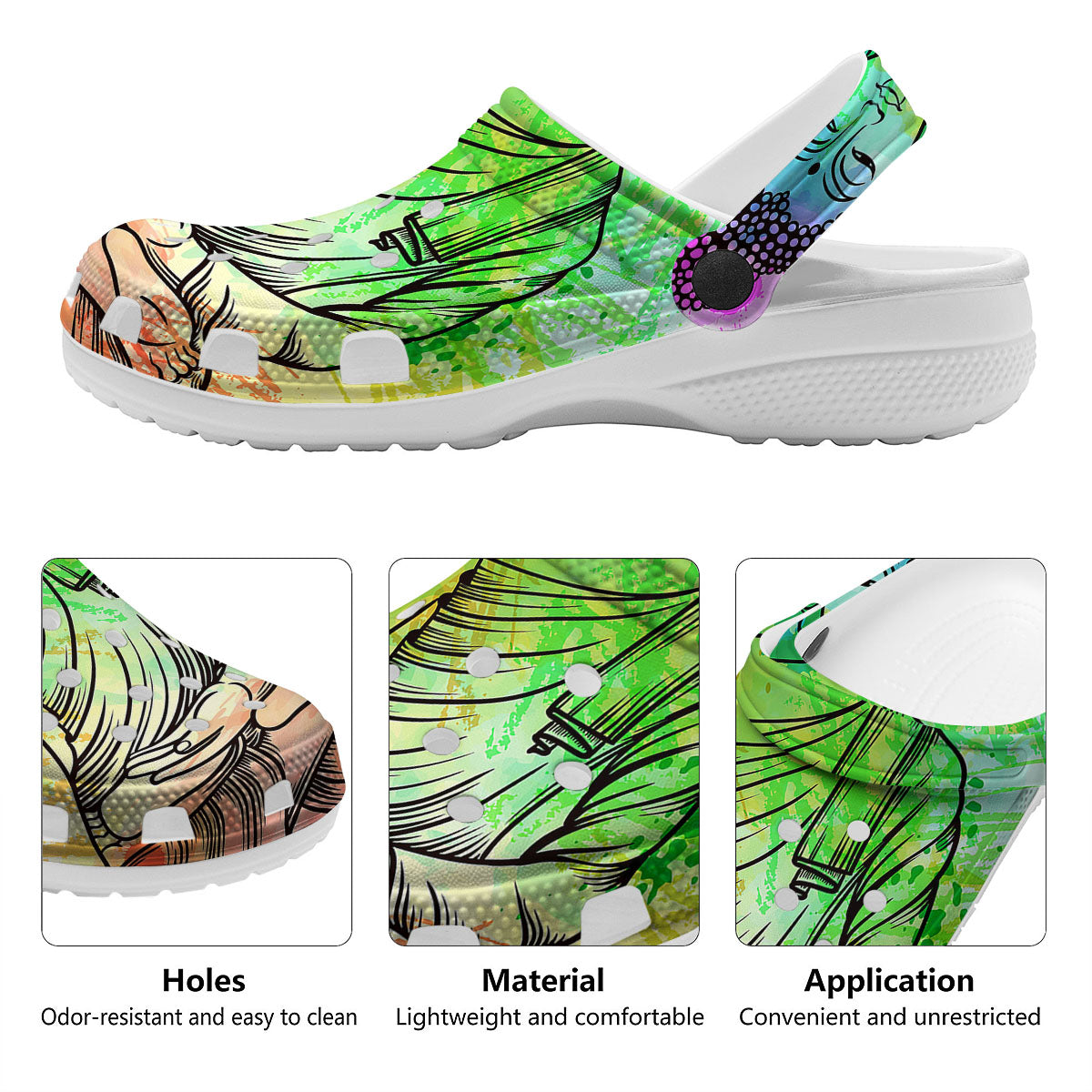 Buddha Reggae Print Clog-grizzshop