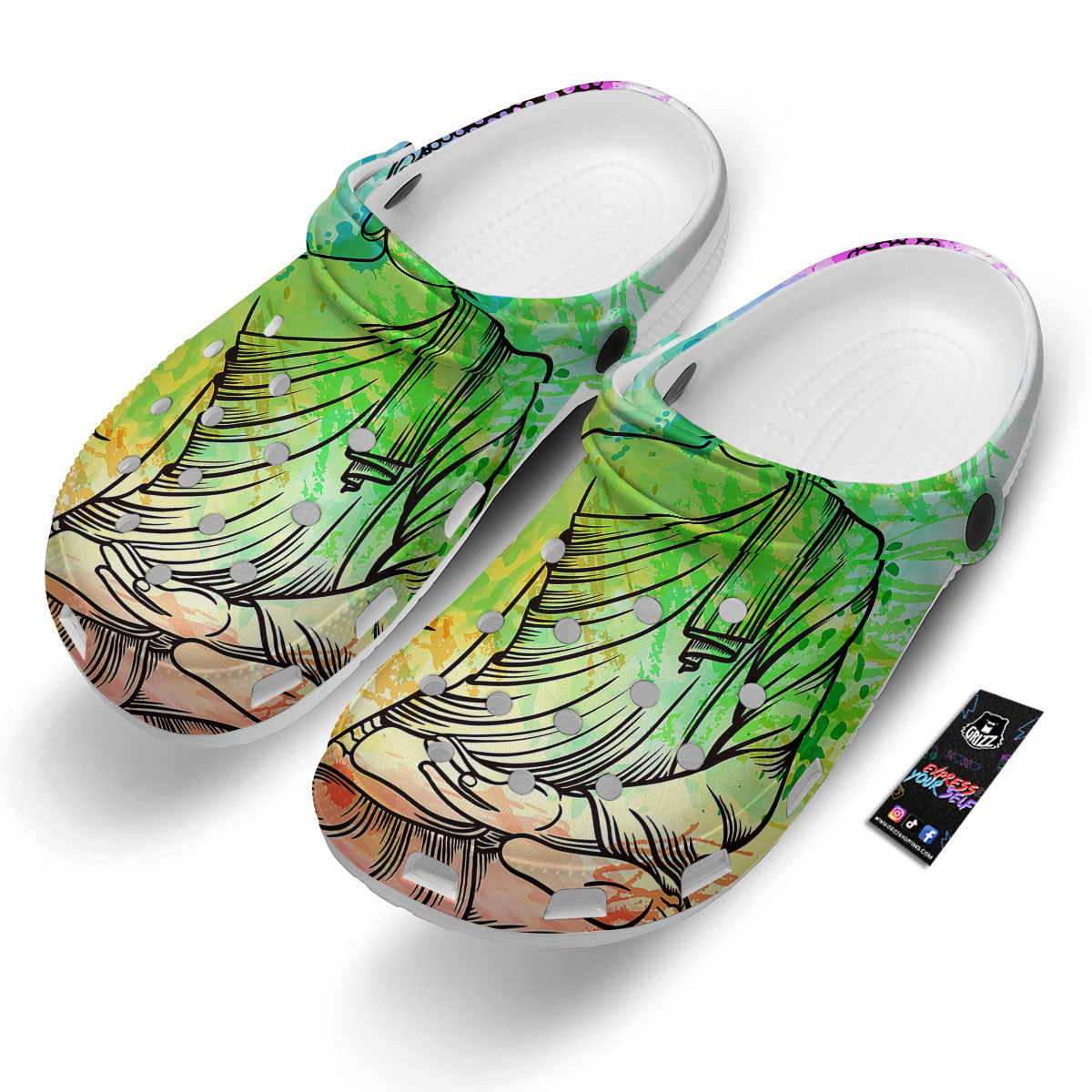 Buddha Reggae Print Clog-grizzshop
