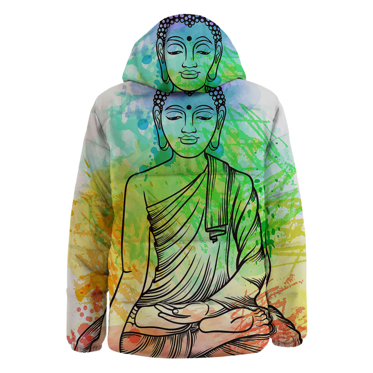 Buddha Reggae Print Down Jacket-grizzshop