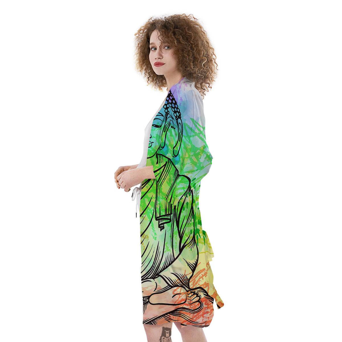Buddha Reggae Print Kimono-grizzshop