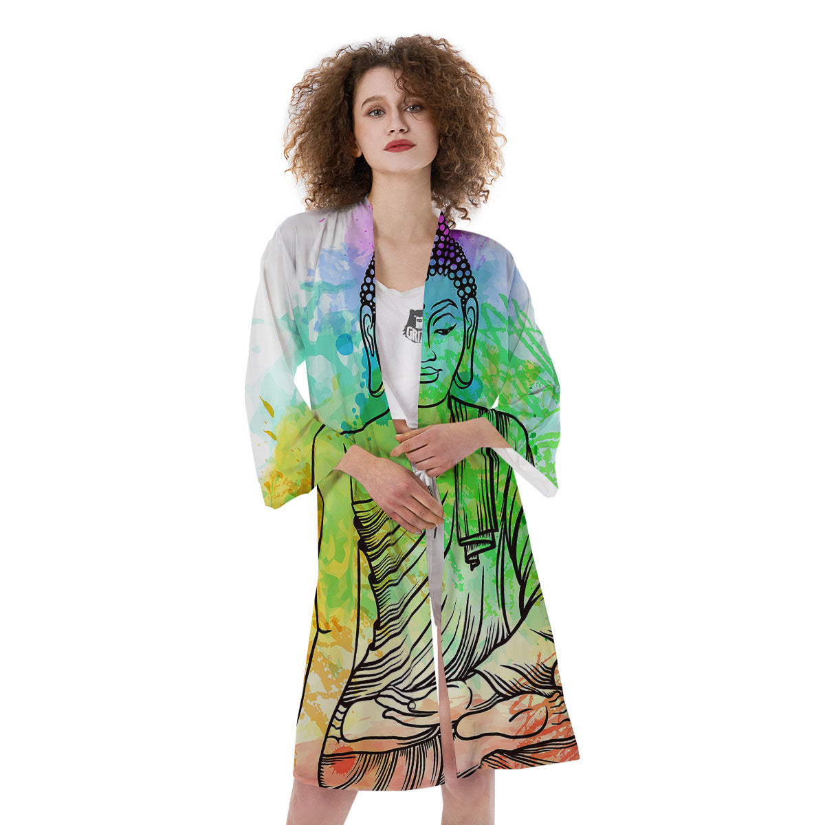 Buddha Reggae Print Kimono-grizzshop